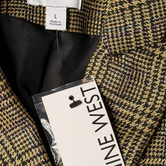 Nine West Checkered Blazer with Gold and Teal and Purple - Picture 4 of 10